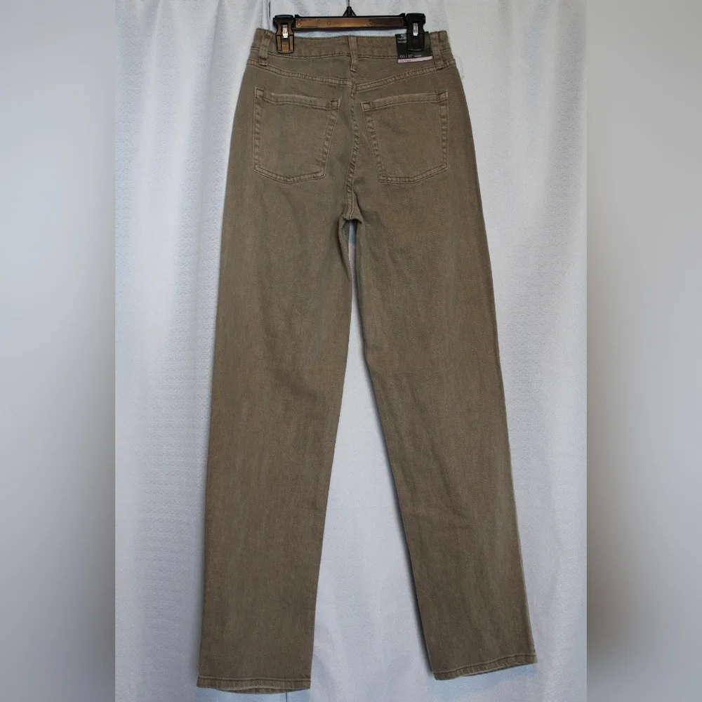 Women’s High Rise Distressed Straight Leg Jeans - Light Brown Size 00 & 4 - Picture 11 of 12